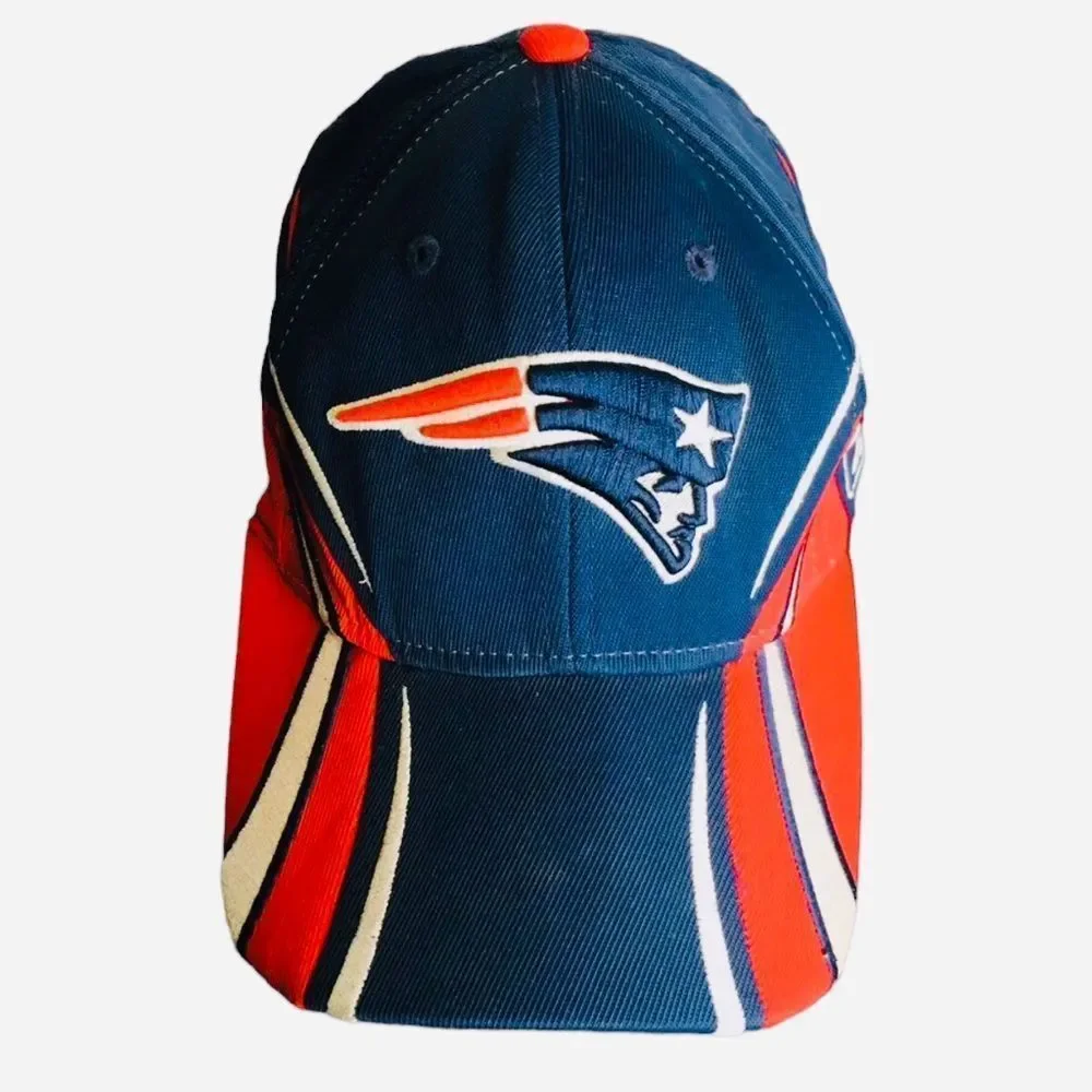 ENGLAND PATRIOTS VINTAGE 90s LOGO ATHLETIC SPLASH BLACK NFL SNAPBACK HAT
